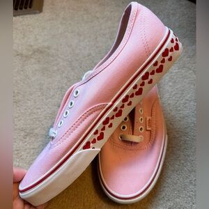 NEW no box- Vans Light Pink Canvas Heart Sneakers